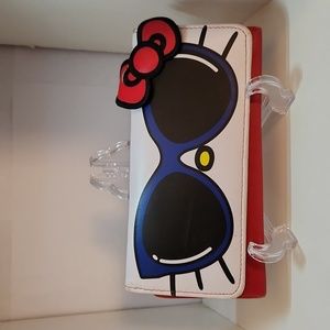 Sanrio Hello Kitty Red,White & Blue Wallet with Sunglasses & Red Bow